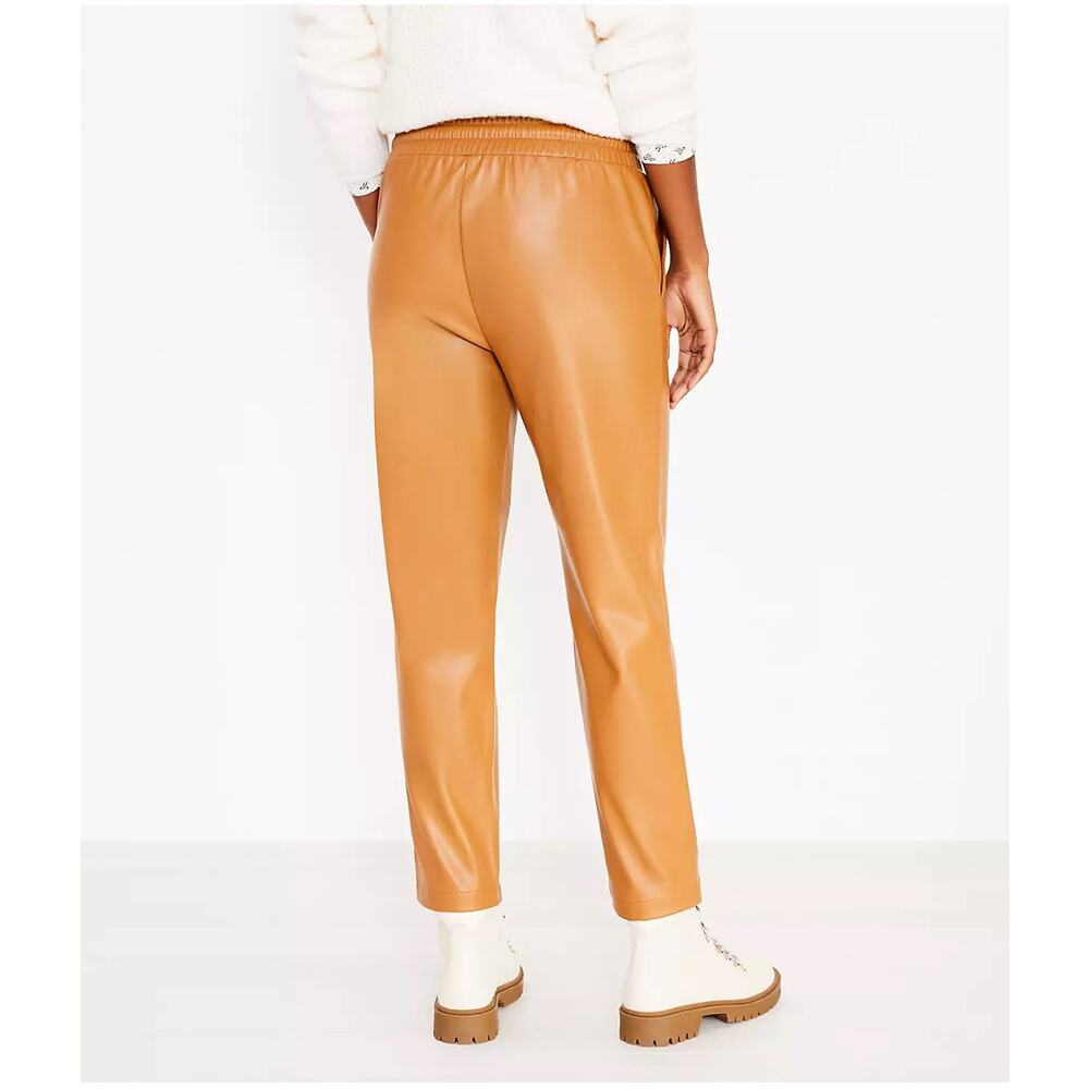 LOFT Pull On Slim Pants In Faux Leather Size S - Picture 2 of 8